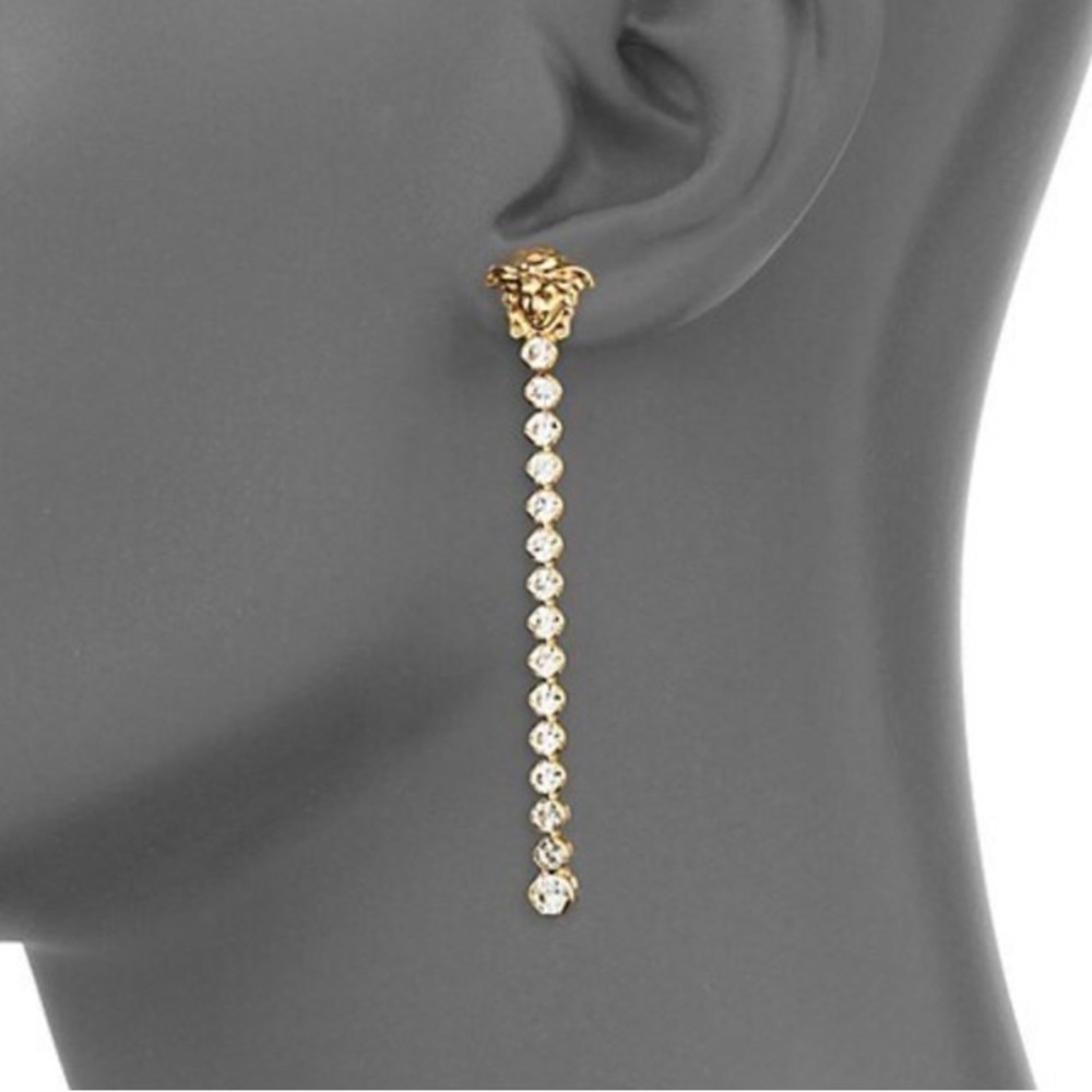 Versace Gold Medusa Head Earrings